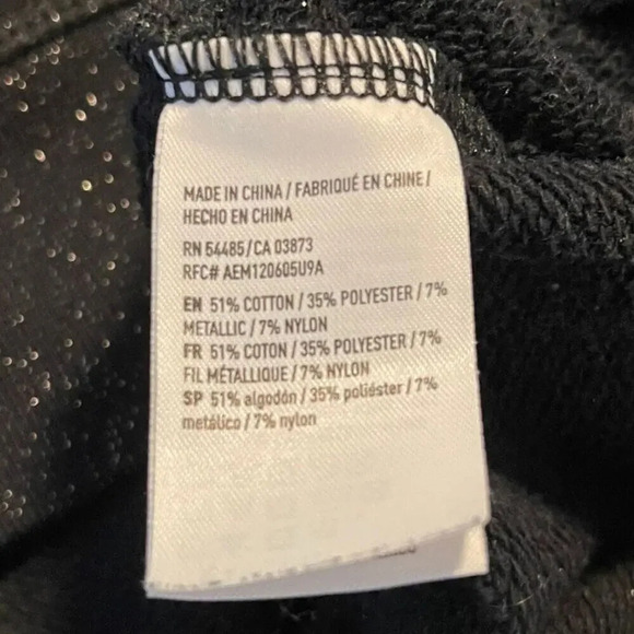 American Eagle Women's Medium Black Glittery Crewneck Sweatshirt - Picture 5 of 5